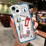 Square Edge iPhone Case Samsung Xiaomi Oppo Air Ticket Collage London Pass Boarding Aesthetic