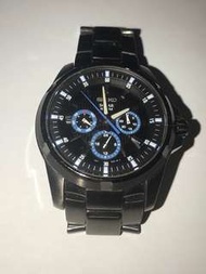 Seiko 精工 黑鋼 三眼仔 太陽能 有日曆 藍色