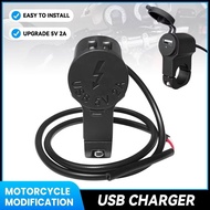Motorcycles USB Charger 12V Waterproof Mobile Phone Charger Clamp Switch