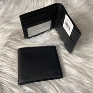 Coach men's wallet double bill leather black f67630