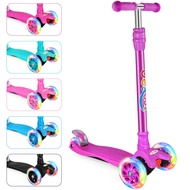 BELEEV A2 Scooters for Kids 3 Wheel Kick Scooter for Toddlers Girls Boys, 4 Adjustable Height, Lean