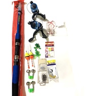 FISHING ROD COMBO 2 RODS 2 MACHINES AND ENOUGH ACCESSORIES (BUY 3 SETS GET 1M LONG COMBO BAG) 2 ROD 