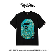 Aape Blue Blossom Graphic Loose Unisex Cotton T-Shirt 280GSM – REBEL STORE