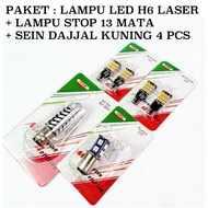 MATA Student Fund Savings Package H6 Laser LED Lights, 13-Eye Stop Lights, Dajjal Yellow Turn Signal