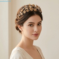 SEVENHOME3E Bridal Tiaras, Alloy Sparkling Pearl Headpiece, Elegant Rhinestone Flower Baroque Queen 