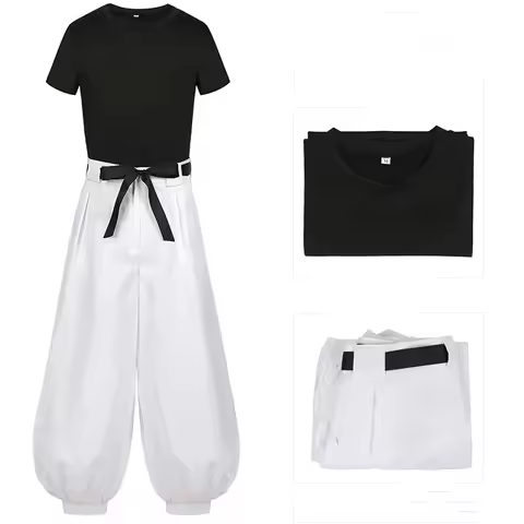 Jujutsu JJK Manga Anime Fushiguro Toji Satoru Gojo Cosplay Costume Wig T-shirt Pants Rose Net Hallow