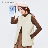 GIORDANO WOMEN Women's Argyle Duck Down Crew Neck Lightweight Vest 05372741