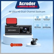 Acroder Dashcam Car 4K WiFi GPS Screen Night Vision Dual Lens 24H Loop Recording (2")