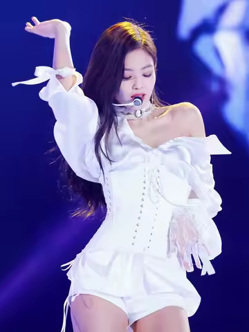 Jennie Jazz Style Stage Performance Outfit Women's Group Performance Clothing Set Satin Fabric Summe