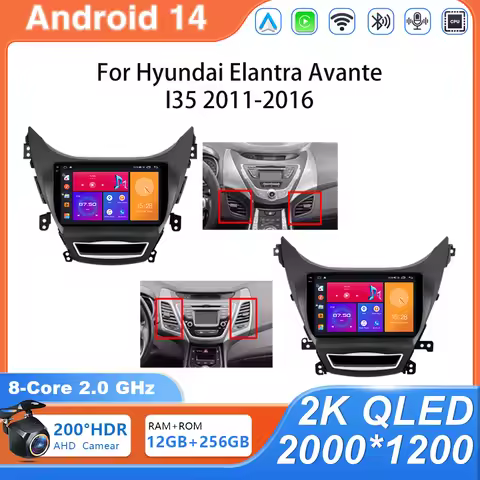 Android Car 14 Radio For Hyundai Elantra Avante I35 2011-2016 Car Multimedia Player GPS Navigaion Ca