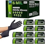 Inspire HEAVY DUTY 6Mil ORIGINAL Quality Stretch Nitrile Black Gloves Disposable Latex Free |Medical, Food, Mechanic Tattoo