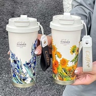 316 Stainless Steel Thermos Cup, Coffee Cup, Double Drinking Straw Water Cup