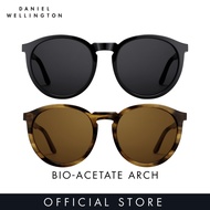 Daniel Wellington Eyewear Sunglasses - Arch Bio-acetate Black / Brown Demi Amber - EF(Eastern Fit) - DW - Fashion accessories - Unisex Sunglasses for women and men