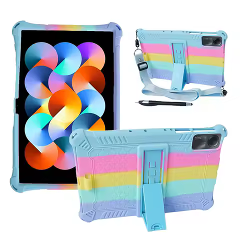 Soft Silicone Kickstand Case For Xiaomi Redmi Pad SE 11inch 2023 Kids Safe Shockproof Tablet Cover F