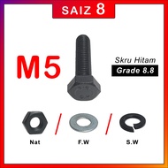 M5 HEXAGON BOLT AND NUT/SCREW/SCREW NUT/SKRU GRADE 8.8