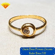 Cincin Emas Permata Zirconia 377 Kadar Emas 700