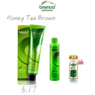 Bremod Hair Color Dye 6.17 Honey Tea Brown 100Ml & Oxidizer Super Plex 10Ml 66F