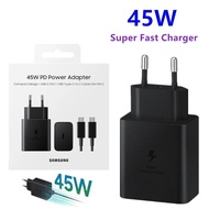 EU/US Samsung 45W PD PPS Super Fast GaN Charger EP-T4510 For GALAXY Note 20 Ultra S10 Plus S23 S24 F