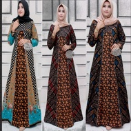 GAMIS BATIK WANITA KOMBINASI TERBARU- GAMIS BATIK MURAH- GAMIS BATIK