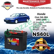 Münster Robust MF CMF NS60L | 55B24L (45AH) Car Battery Bateri Kereta for Honda Civic 5th SR4 1992-1