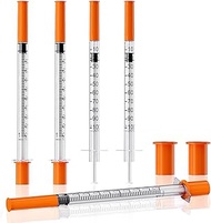 31G 1/4''(6mm) U-100 1mL/cc Lab Syringes and Needle Individually Wrapped, Pack of 100