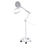 1.8x/3D/178mm大鏡面雙色溫LED調光檯燈放大鏡 落地輪架式 E080-R