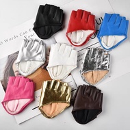 Half Motorcycle lolita Dancing Gothic Cyberpunk jk Half Finger Half Palm Fingerless Butler Leather G