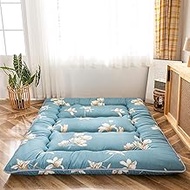 HMLOPX 4 Inches thick Tatami Mat Sleeping Pad Japanese Thicken Futon Mattress Foldable Floor Bed Camping Mattress,Thick Futon Floor Mattress for Adults 35.43 * 78.7 in