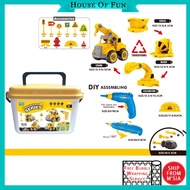 DIY Construction Car Assembly Toy Kid Engineering Series Diy Assembling 67pcs Mainan Budak Lelaki