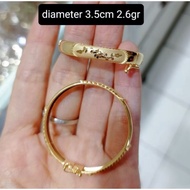 Children's BANGKOK BRACELET CARVED ORIGINAL 925 GOLD PLATED SILVER