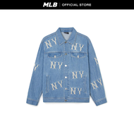 MLB เสื้อแจ็คเก็ตยีนส์ Unisex Multi Mega Logo Denim รุ่น 3ADKB0141 50BLL สีฟ้า