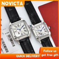 V8 Santos Couple Watch Fashion Quartz Watch 904L Steel Case Leather Business Watch