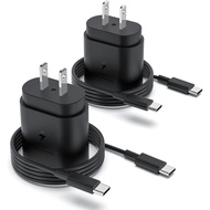 USB C Fast Charger 2-Pack 25W Wall Charger Compatible with Samsung Galaxy S24/S23/S22 Ultra/S24/S23/