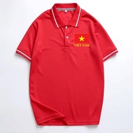 Áo Polo Cá Sấu Cờ Đỏ Sao Vàng THOITRANG24H Màu Đỏ In Lá Cờ Việt Nam Chất Liệu Cá Sấu Mè