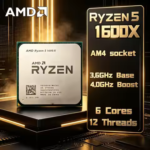AMD Ryzen 5 1600X 100% Brand New and Original Six-Core Twelve-Thread 3.6 GHz AMD R5 1600X CPU 95W L3