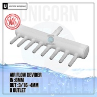 AIR FLOW DEVICE MANIFOLD AIR DIVIDER AERATOR AQUARIUM 8 BRANCHES