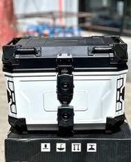 NIWRA 45L RAPTOR ABS PLASTIC STYLE ALLOY TOP BOX with METAL BASEPLATE Dual Lock