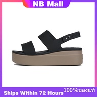 ของแท้พิเศษ Crocs Brooklyn Black Shoes Non-Slip Thick Sole Beach Sandals 206453-07H รองเท้าผ้าใบผู้ช