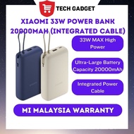 Xiaomi 33W Power Bank 20000mAh (Integrated Cable) | Integrated Power Cable | 33W MAX High Power |