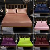 Bedsheet 3in1 Satin Silk Bedsheet with Pillowcase Set Bedsheet Fully Garterized Bedsheet Pillowcase