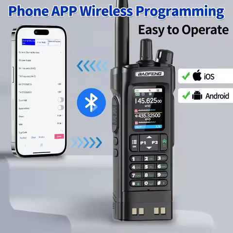 BAOFENG UV-32 GPS Walkie Talkie 10W Bluetooth Phone APP Programming Multi Band AM 1000CH Type-C Long