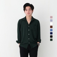 KEMEJA KEMCOW Men's Long Shirt Cabana Long Shirt - Casual Shirt - Plain Long Shirt E-8600