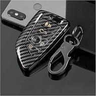 Carbon Fiber ABS Car Key Case For BMW F30 F20 F10 F18 F22 F01 X3 X4 F06 F02 M3 M5 Smart Keychain Rem