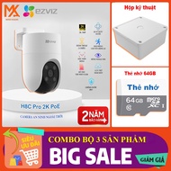 [Complete Combo] EZVIZ H8C Pro PoE – Scanning Outdoor Camera + Technical Box + 64G/128G Memory Card