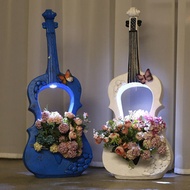 Nordic Modern Creative Guitar Flowerpot Decoration Window Balcony Shop Layout Outdoor Garden Courtya