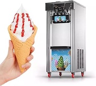 Commercial Soft Ice Cream Maker, 3 Flavors Ice Cream Maker with Refrigeration, 5.2-7.3 Gallons/Hour Ice Cream with LED Smart Panel for Milk Tea Shop