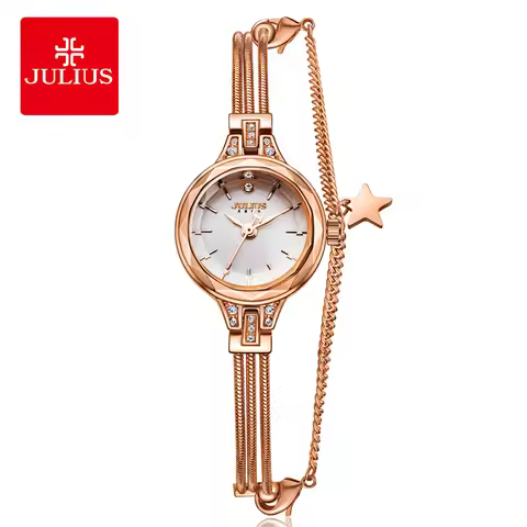 New JULIUS JA-918 Brand Women Watches Gold Genuine Brass Bracelet Hour Clock Montre femme reloj muje