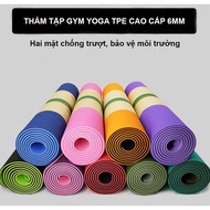 Yoga Mat, 2-Layer TPE 8mm Non-Slip Gym Mat, Home Exercise