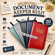 TOPLA DK-888 LEATHER ZIPPER DOCUMENT KEEPER CONTENTS 20 Waterproof Office, College, School DOCUMENT 
