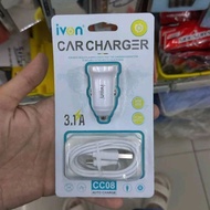 CAR CHARGER CC08 3.1A IVON (Wire TYPE-C)